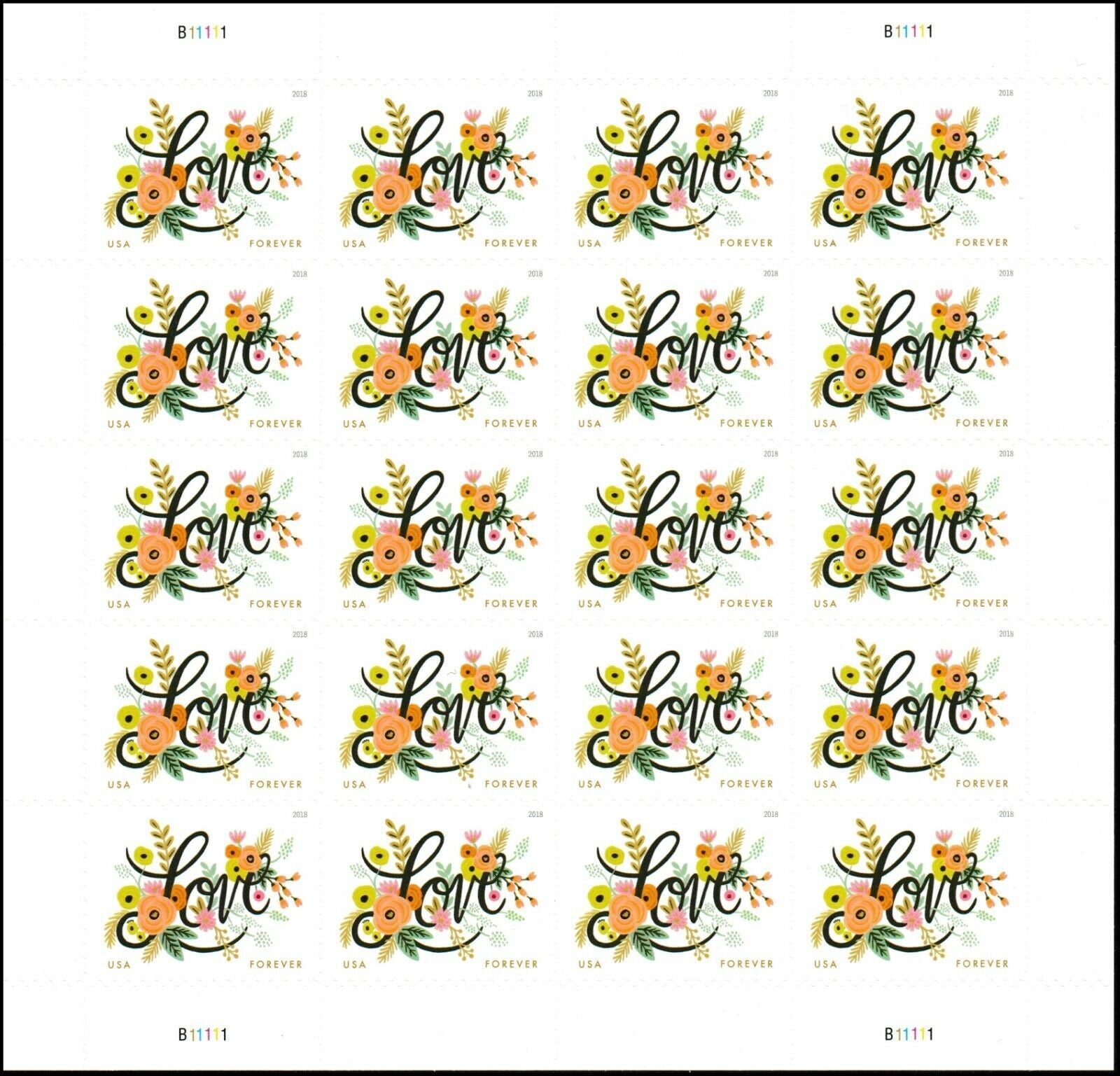 Love Flourishes Forever First Class Postage Stamps