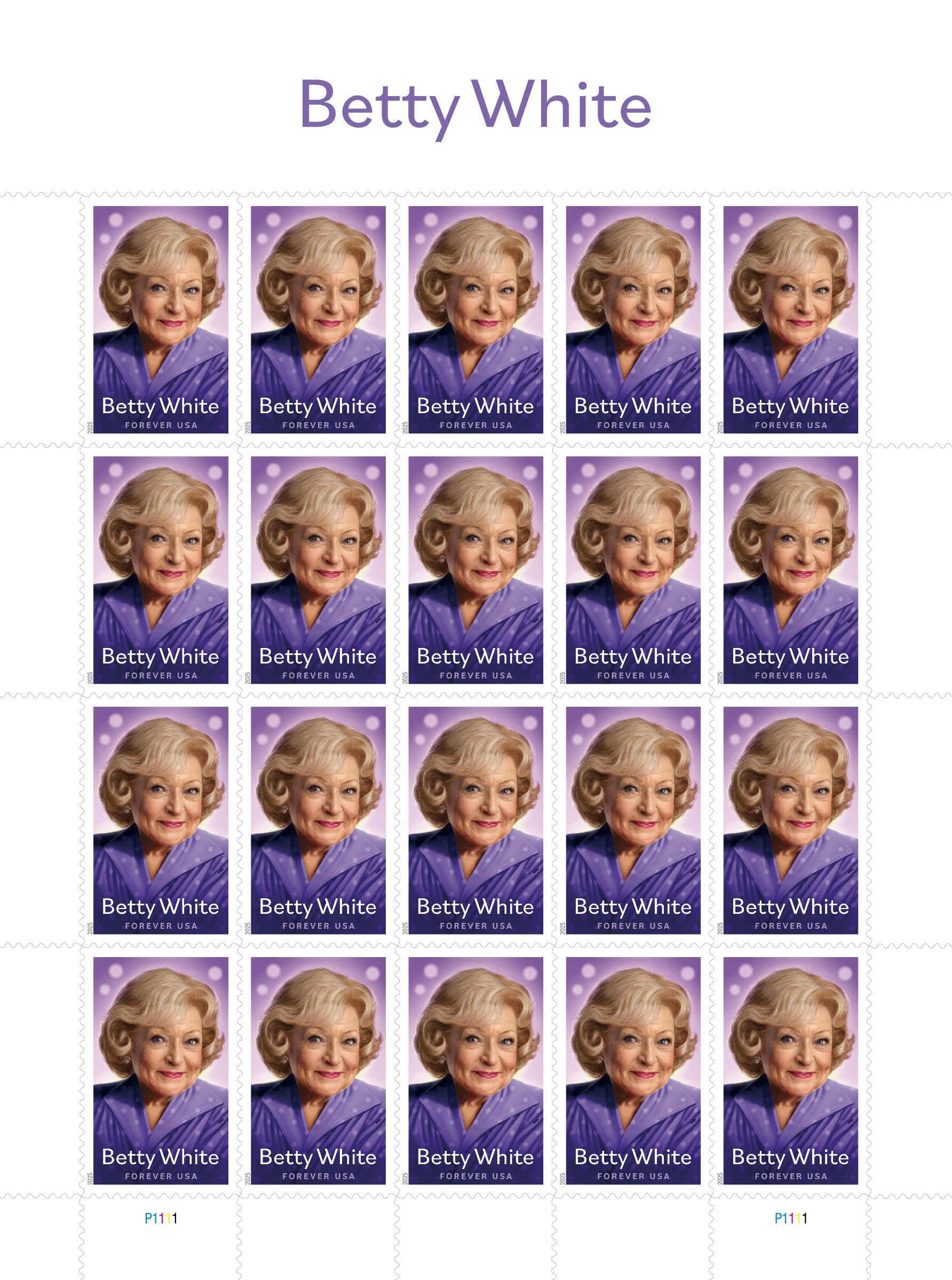 Betty White Forever First Class Postage Stamps